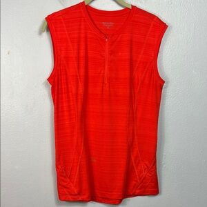 Athleta Red Orange Sleeveless 1/4 Zip Top Medium